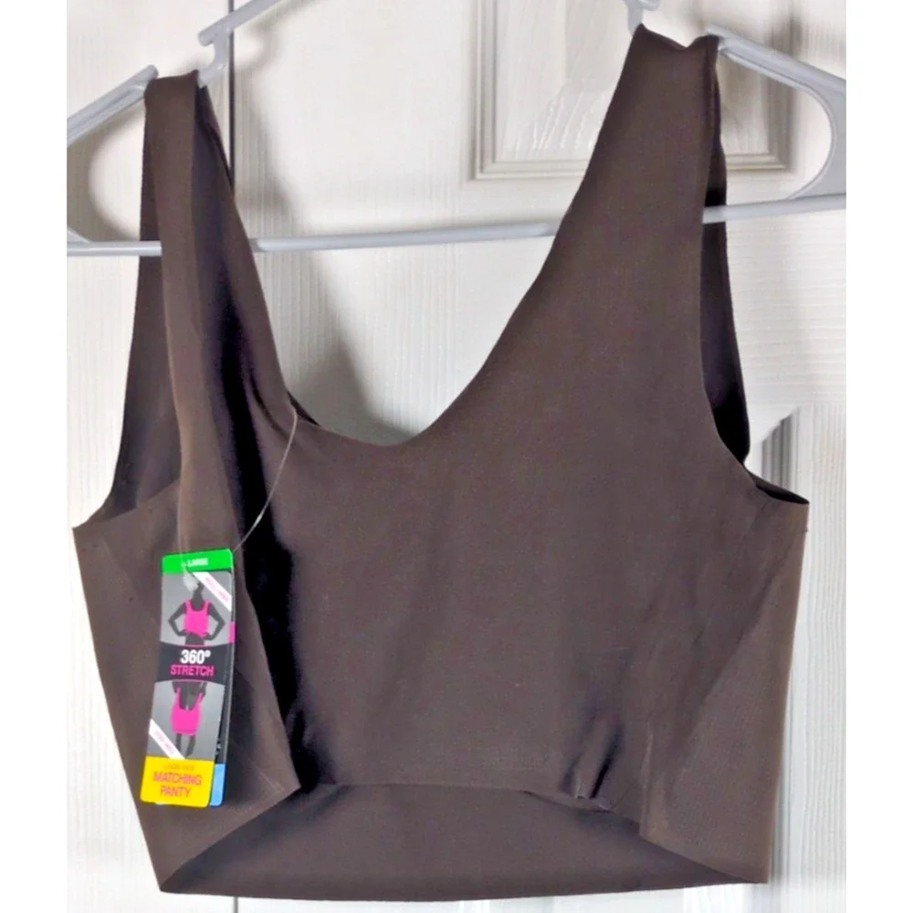 NWT Bali Comfort Revolution EasyLite Seamless Wirefree Bra Brown L DF3491 Large
